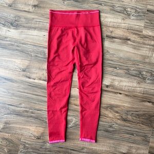 Red SoulCycle Seamless Leggings, size S